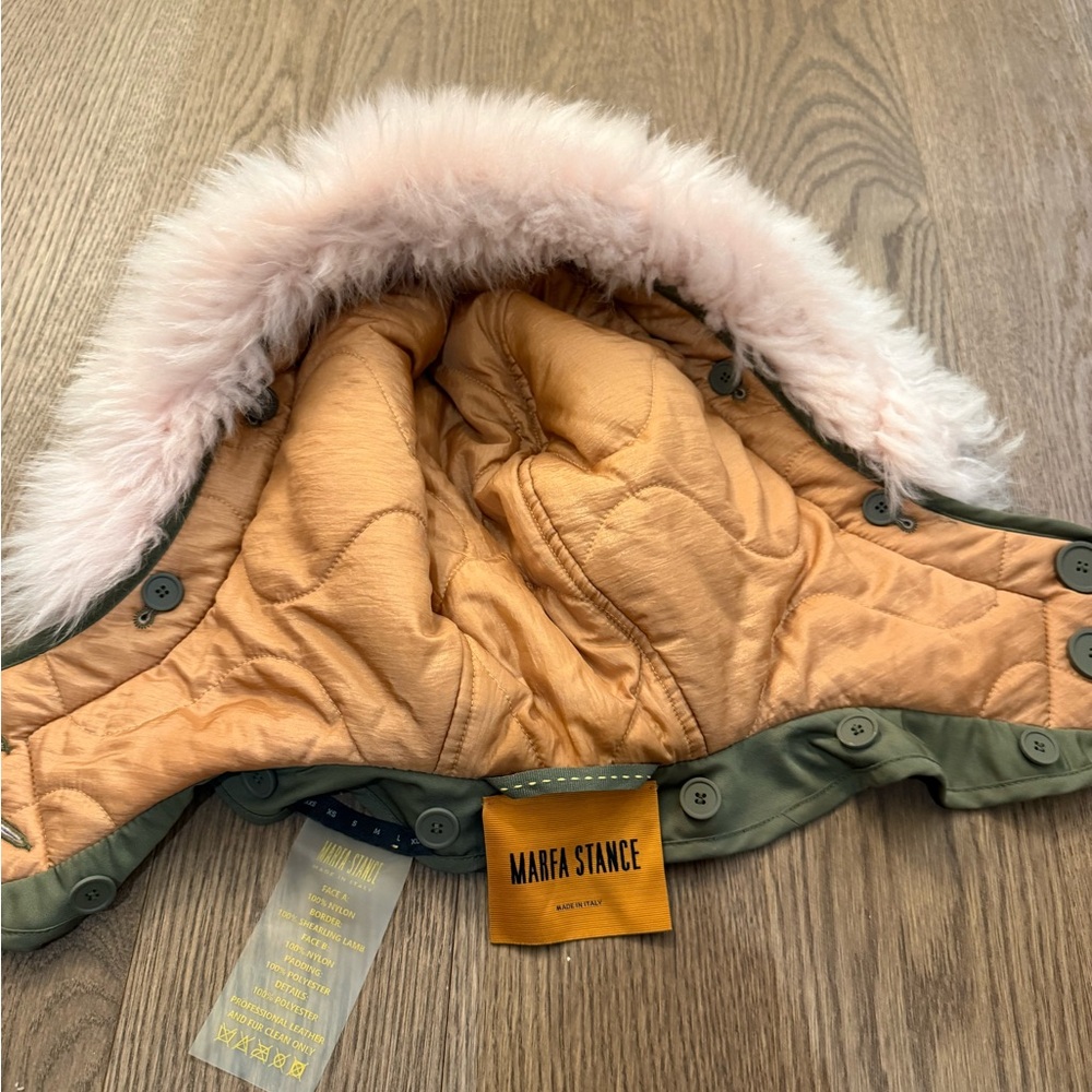 Marfa Stance Reversible Hood with Shearling Border